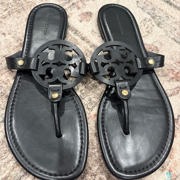 Tory Burch Shoes - Tory Burch Black Sandals with Gold Details